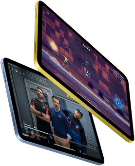 Egy
      játék képernyője és a Ted Lasso című Apple TV+-sorozat iPaden