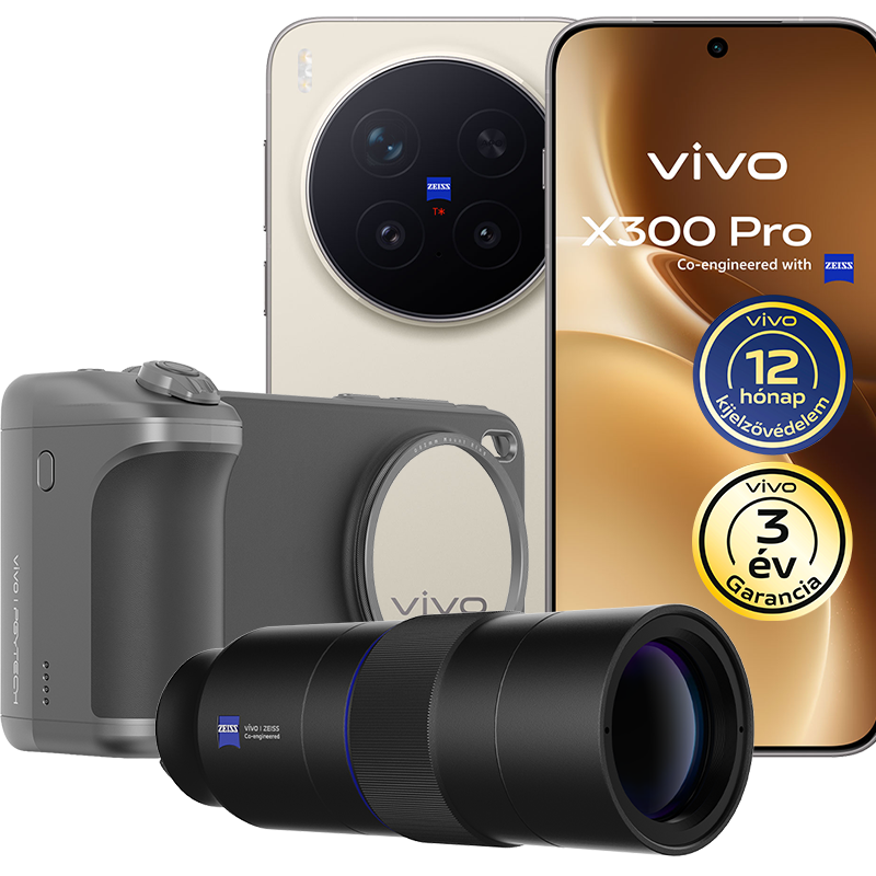 vivo X300 Pro 5G Dual SIM 16 + 512 GB + ráadás vivo Zeiss 2,35× Telephoto Extender Kit + vivo Imaging Grip Kit